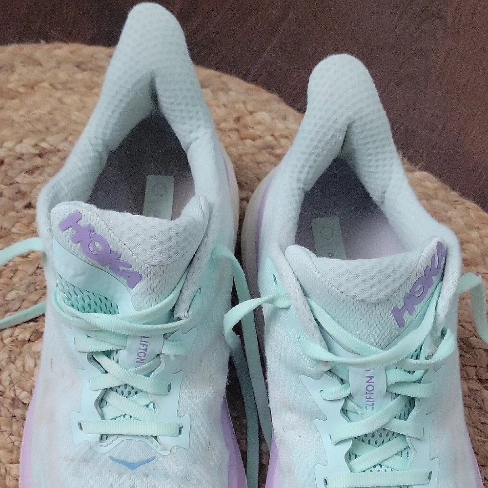 Hoka Women's Light Blue and Lavender Athletic Shoes - Picture 9 of 16